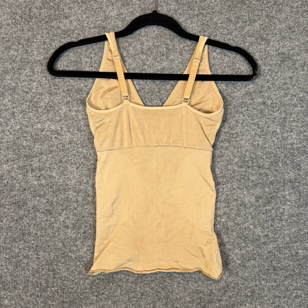 Spanx Shirt Womens Small Beige Tank Top Cami Shapewear Vneck Stretch No‎ Padding